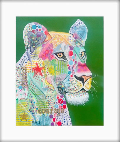 Courage Lioness Limited edition print
