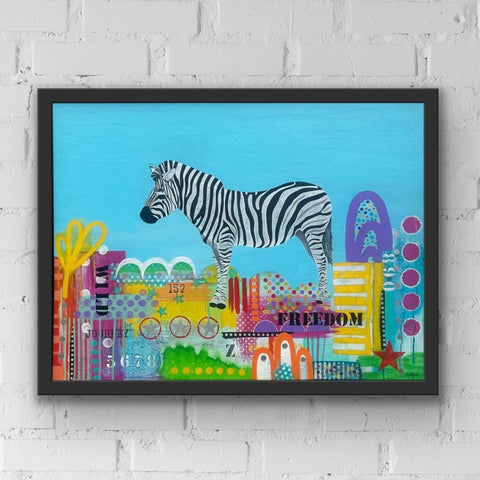 Zebra "lost in the city"
