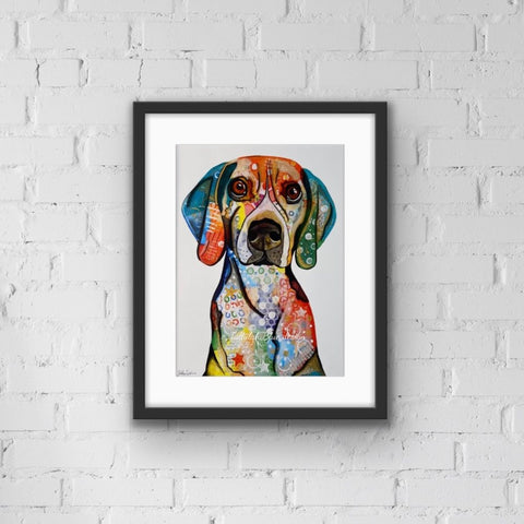 Beagle art print. from Tallulah Blue design.