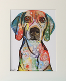 Mounted Beagle Dog Print. From Tallulah Blue design.