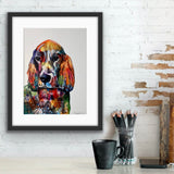 Colourful Red Setter Dog painting, from Tallulah Blue Design.