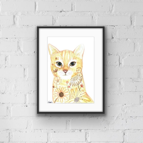 Ginger cat wall art