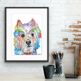 west highland terrier colourful dog print