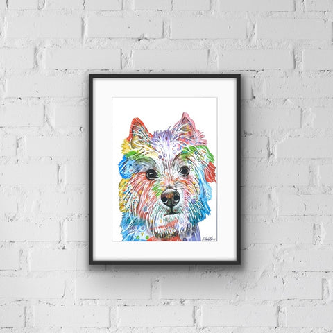 west highland terrier dog art print.