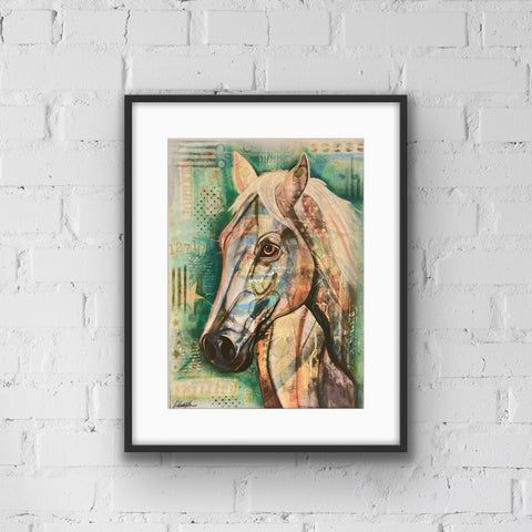 Horse art print, from Tallulah Blue Design.