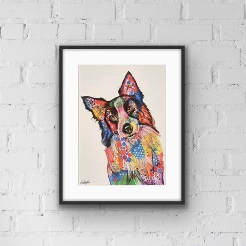 Colourful Border Collie Dog Print, from Tallulah Blue design.