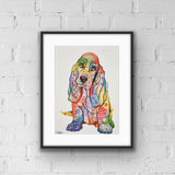 Basset Hound Dog print from Tallulah Blue design.