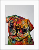 Mounted Pug print, from Tallulah Blue design.