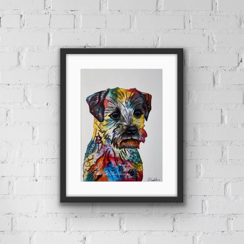Border Terrier Dog Art Print. Shop at Tallulah Blue Design.