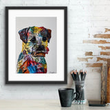Border Terrier Art Print. Colourful Dog art from Tallulah Blue design.